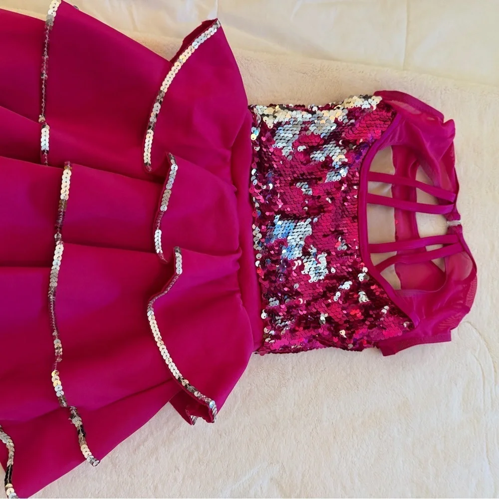 Girls Fuchsia Sequin Weissman Dance Costume